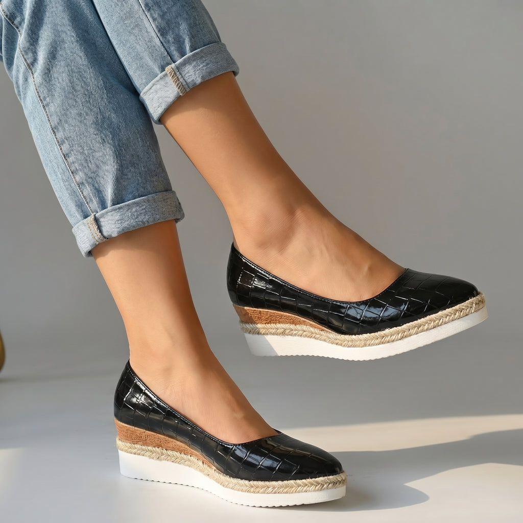 Aria Croc Espadrille Heels