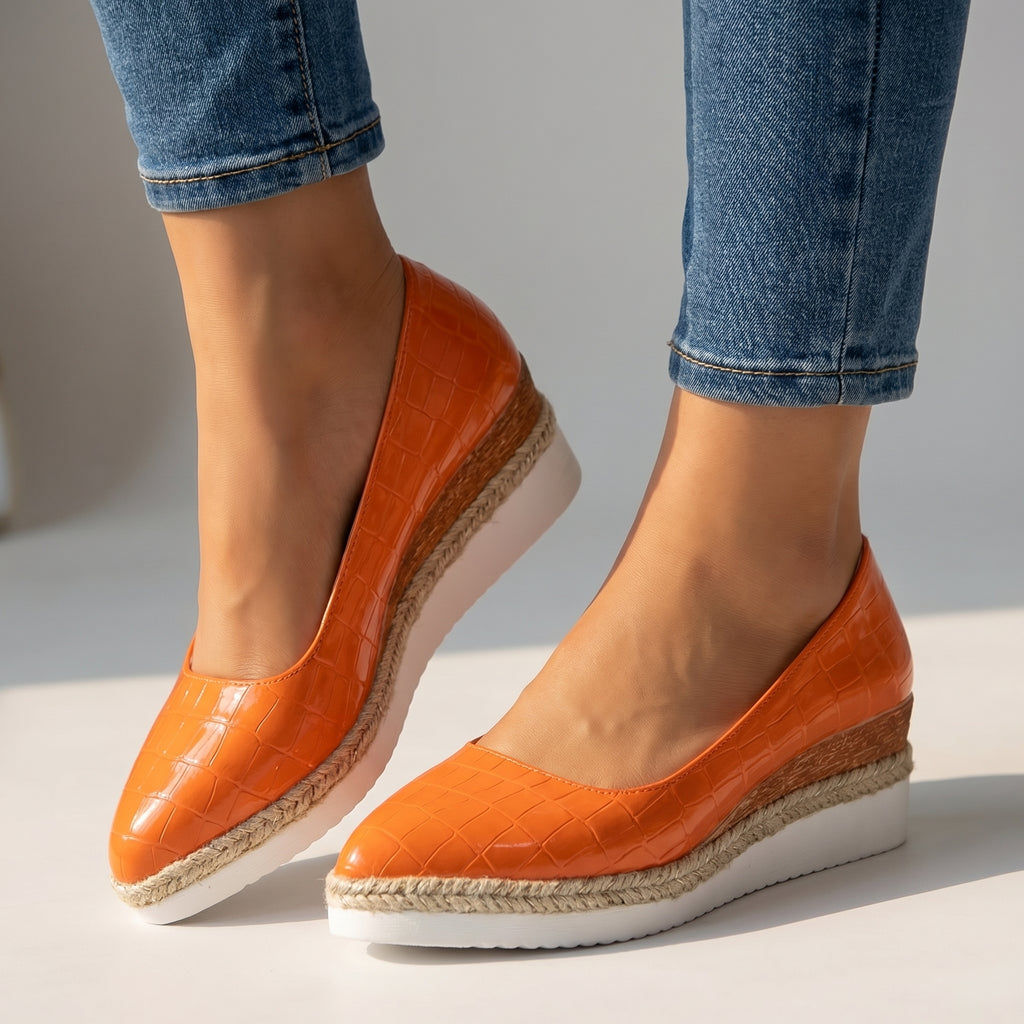 Aria Croc Espadrille Heels
