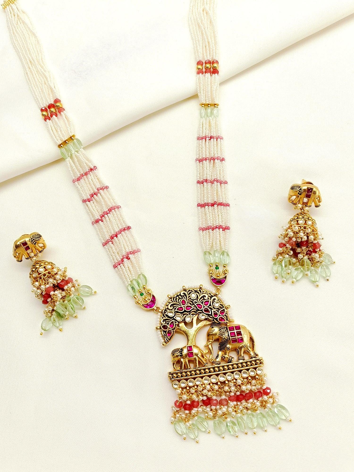 Aagamya Multi Colour Long Kundan Set