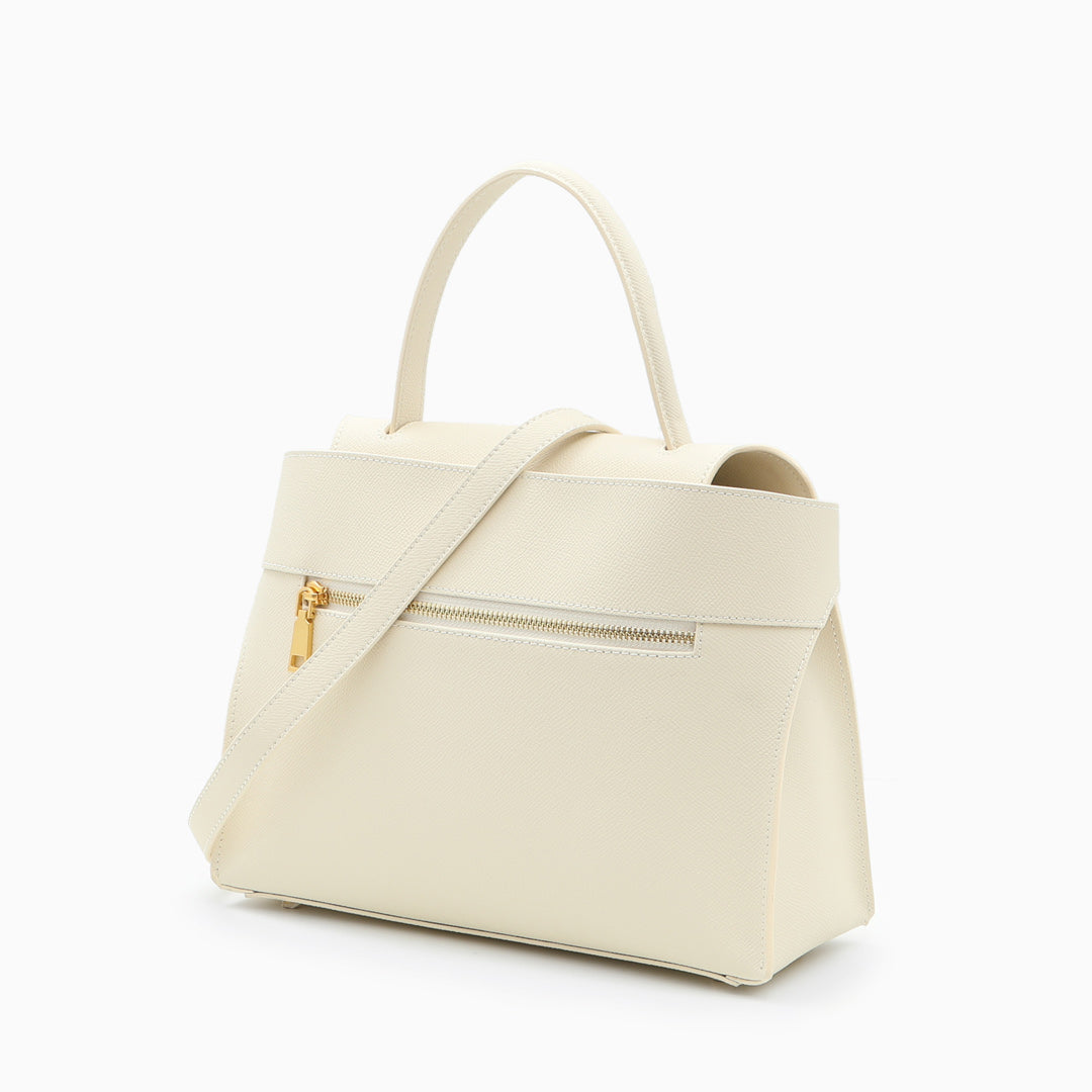 Aurelle Ivory In Pure Leather - By Qivii