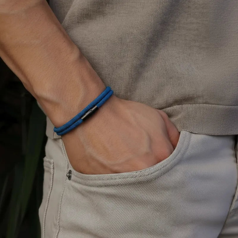 Minimalist Blue Rope Bracelet Wave - By Qivii