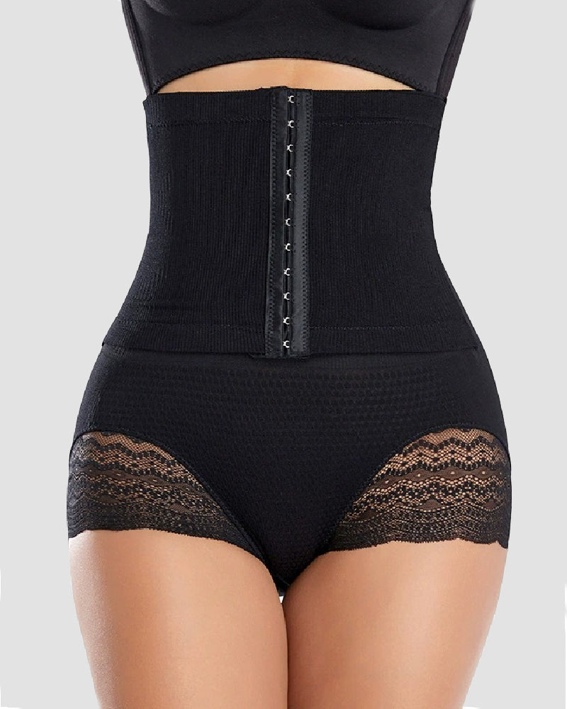 High Waist Firm Tummy Control Shapewear Panties Wrap Waist Belt Shaper Briefs - By Qivii