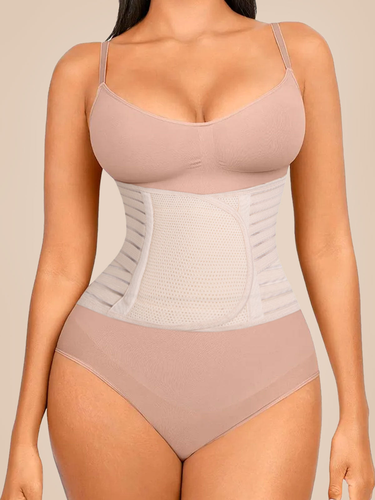 Women's Sticky Lumbar Support Waist Trainer Hollow Out Breathable Adjustable Corset - By Qivii