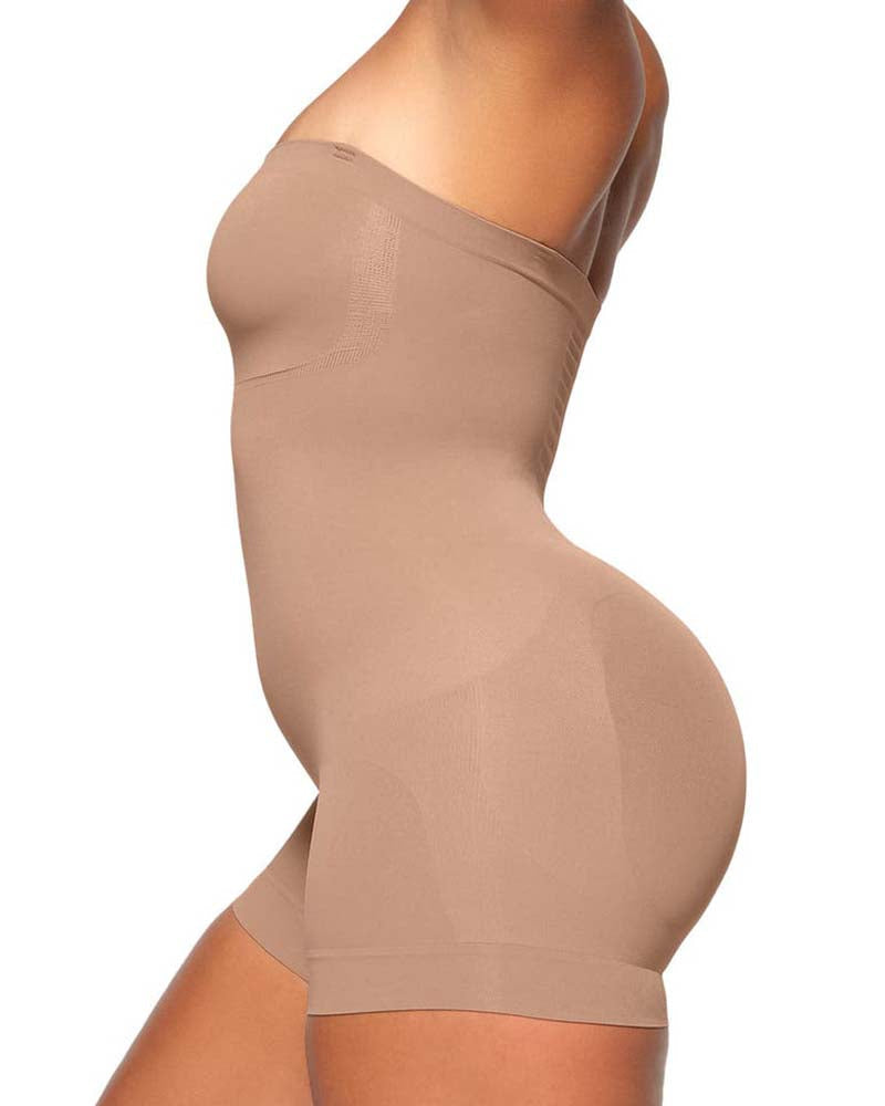Slimming Sleeveless Bodysuit With Removable Shoulder Strap - By Qivii