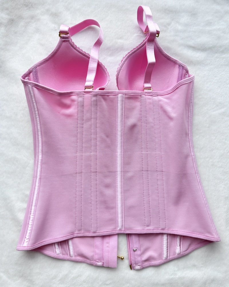 Shapshe® Fajas Colombianas Love Pattern Corset Top Zipper Waist Trainer - By Qivii