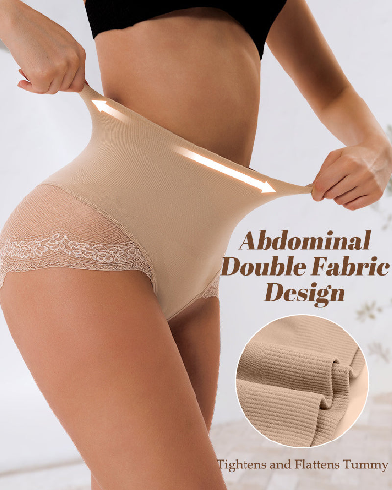 Women's Seamless Mesh Tummy Control Breathable Shapewear Briefs Panties - By Qivii