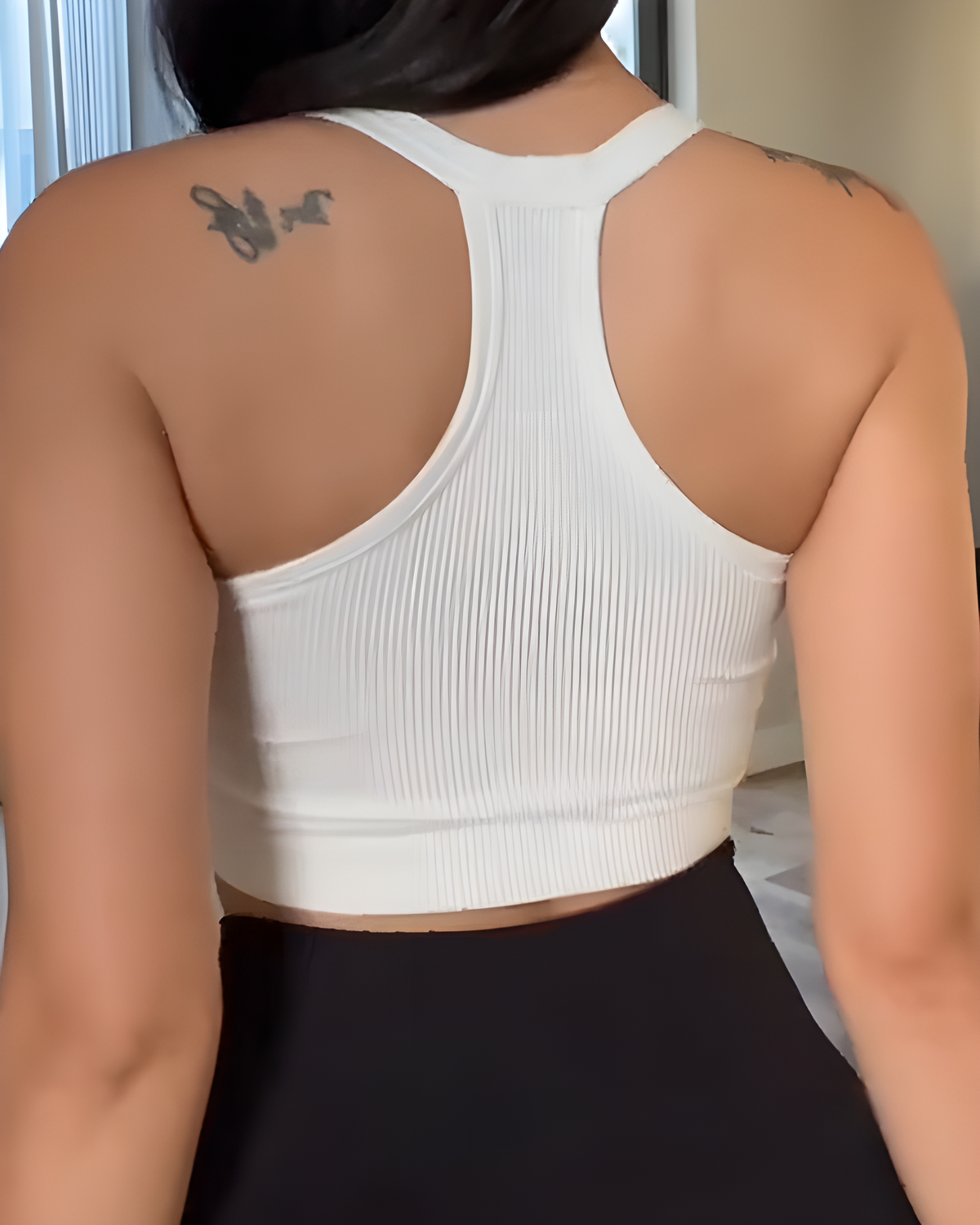 Halter Neck Deep V Knitted Breathable Bra With Front Buttons
