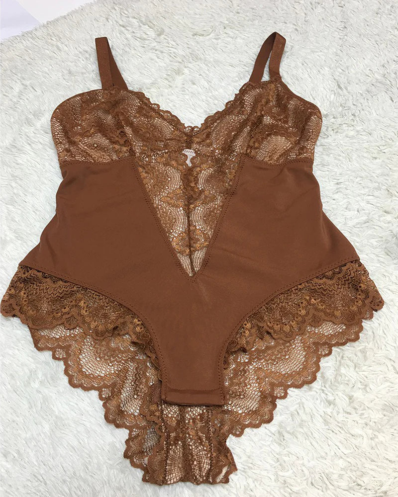 Sculpting One Piece Lace Shapewear Bodysuits - By Qivii