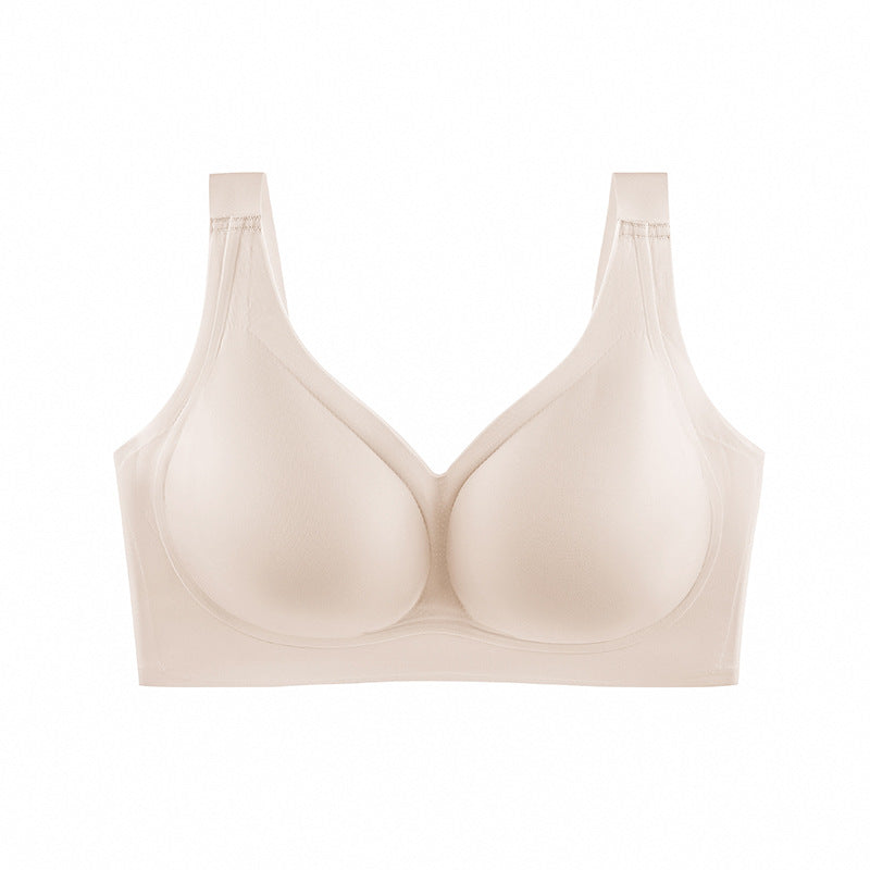 Smooth No Underwire V Neck Bra Seamless Full Coverage Comfort Push Up Bra - By Qivii