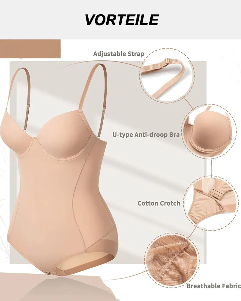 Breast Push Up Butt Lift Bodysuit Shapewear With Bra - By Qivii