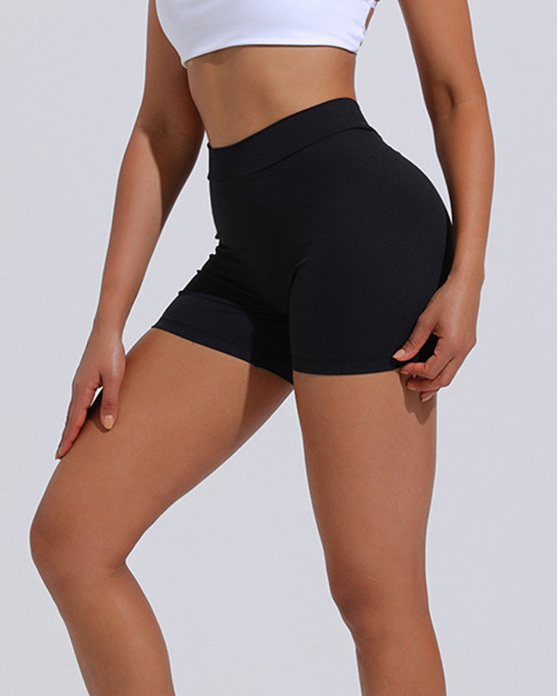 V Back Push Up High waist hip lifting Workout Yoga Shorts - By Qivii