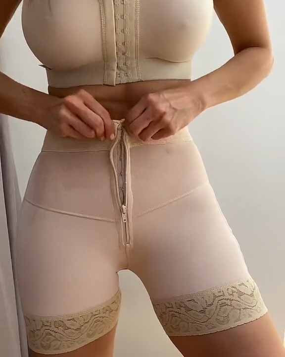 Shapshe® Internal Hooks Firm Compression Zipper Butt Lift Peachy Shaper Shorts