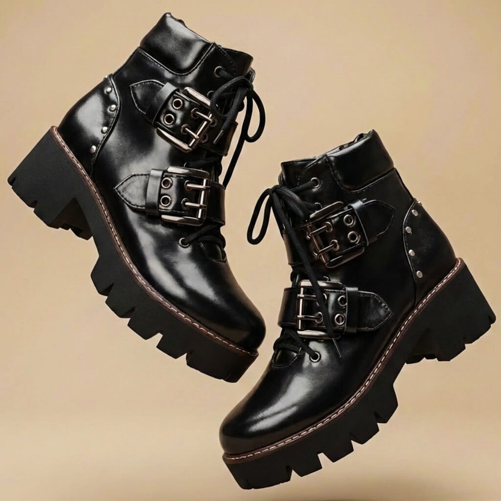 Savannah Buckle Ankle Boots - By Qivii