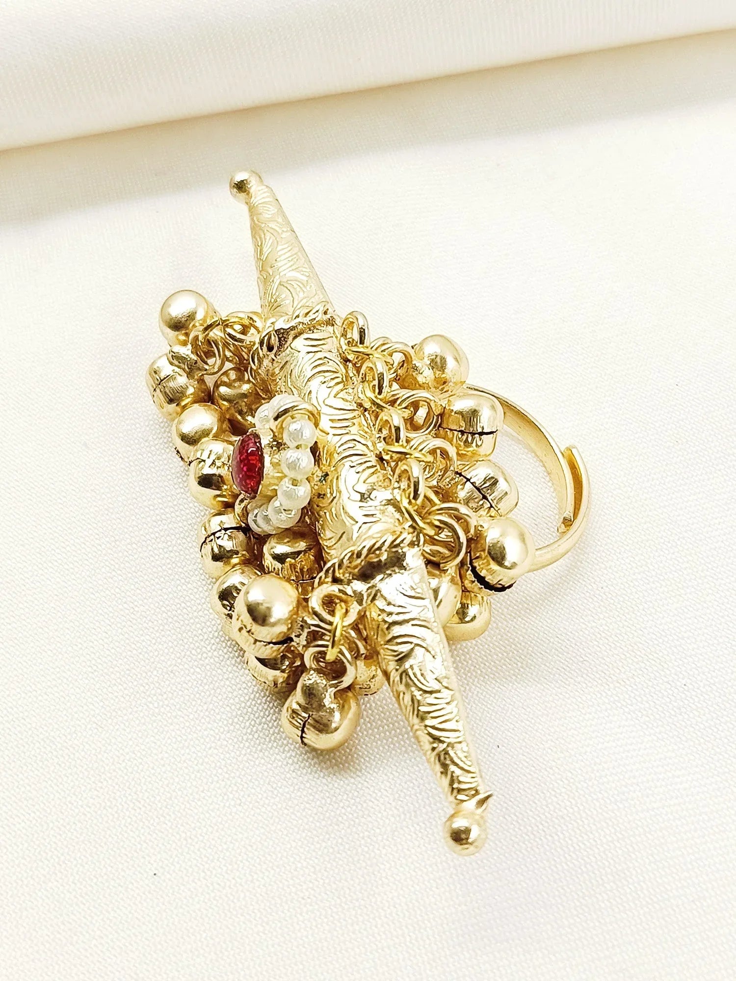 Hiya Ruby Oxidized Finger Ring