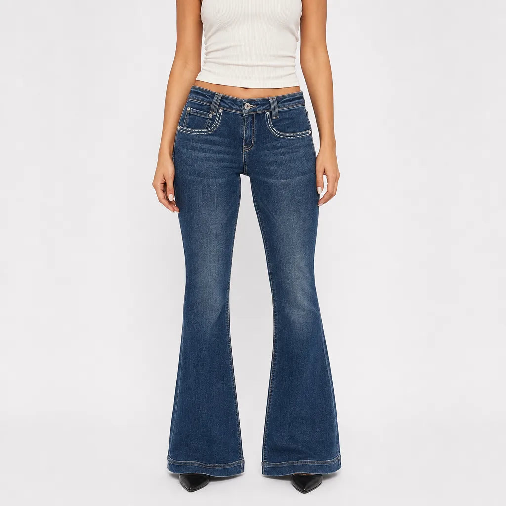 Beau | Womens High Waisted Flare Jeans