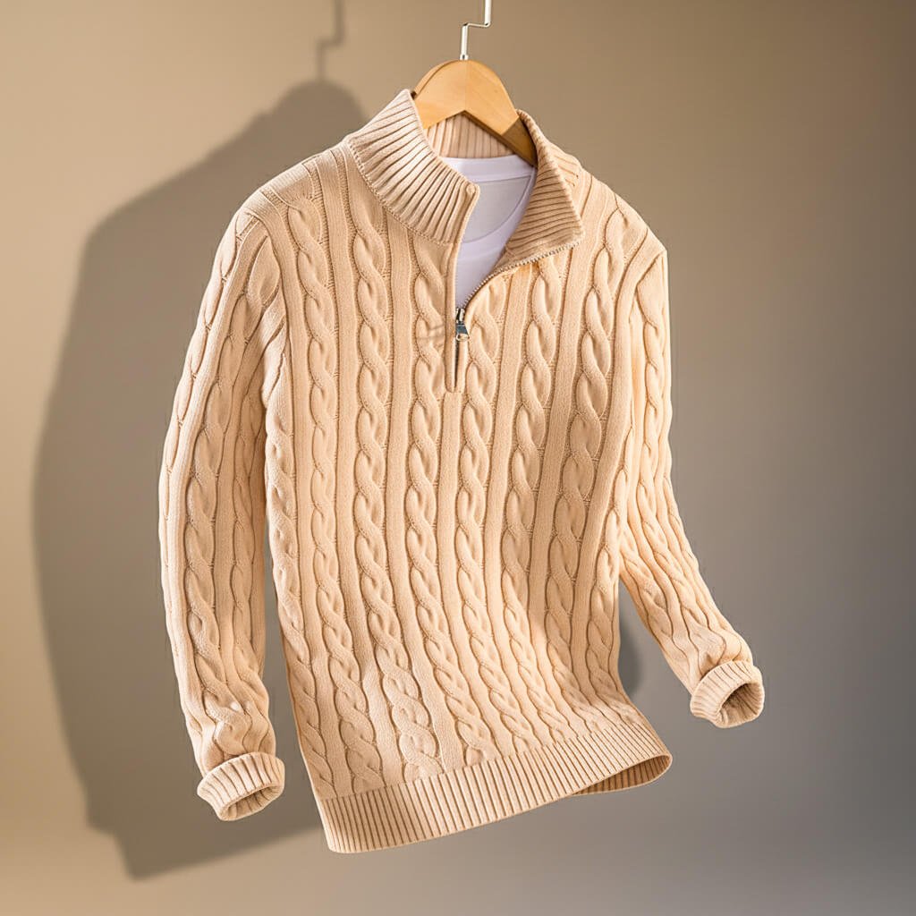 Henry Prestige Cable Knit Sweater - By Qivii