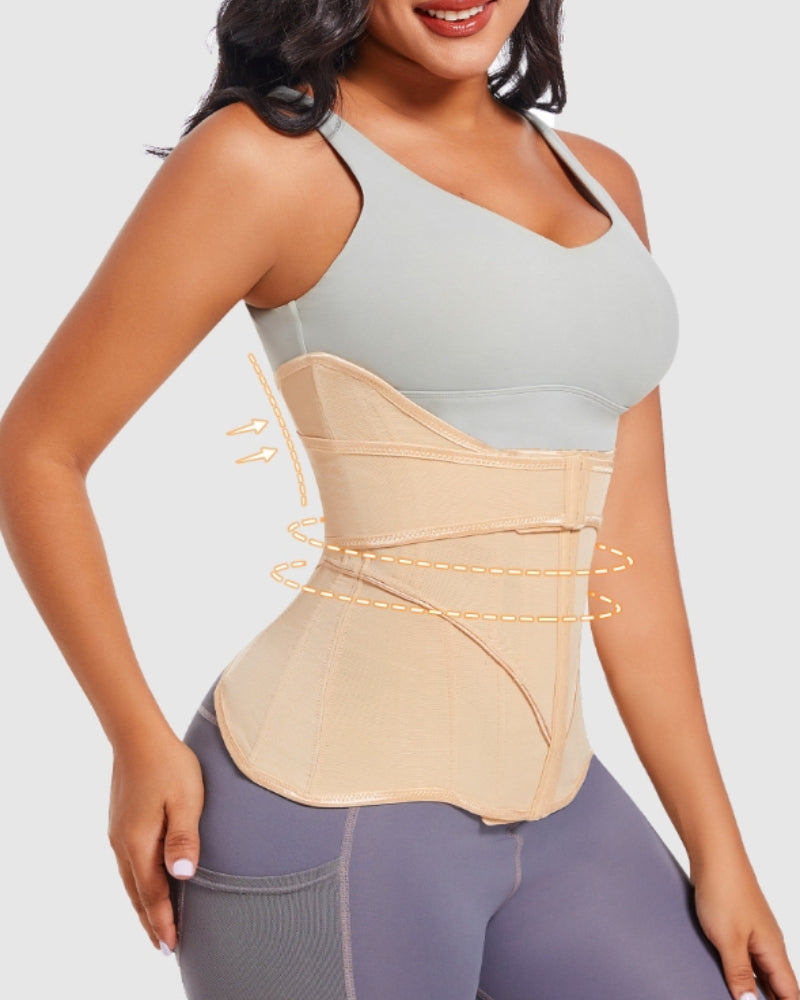 Buckle Waist Trainer High Compression Tummy Control Corset - By Qivii
