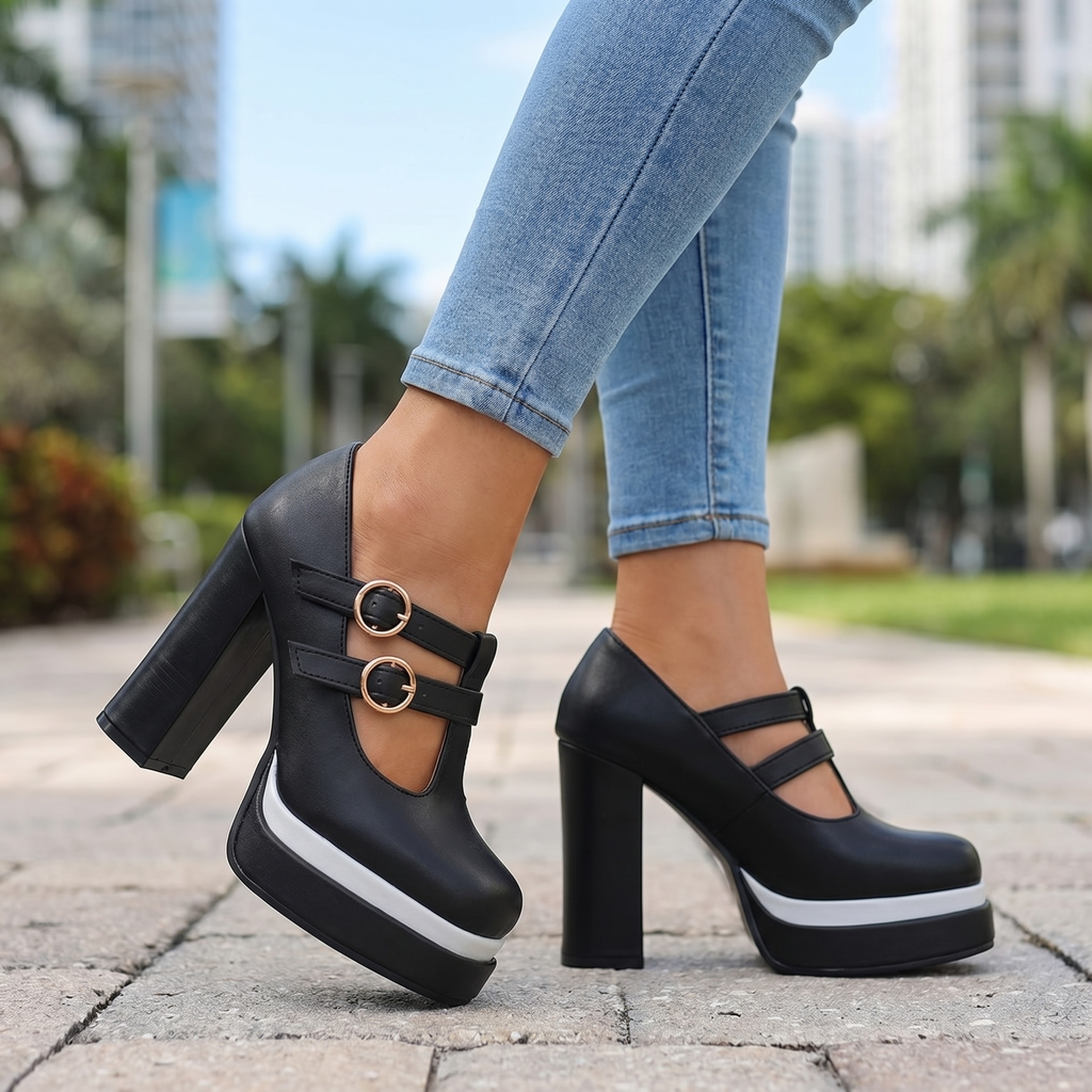 Nichole T-Strap Platform Heels