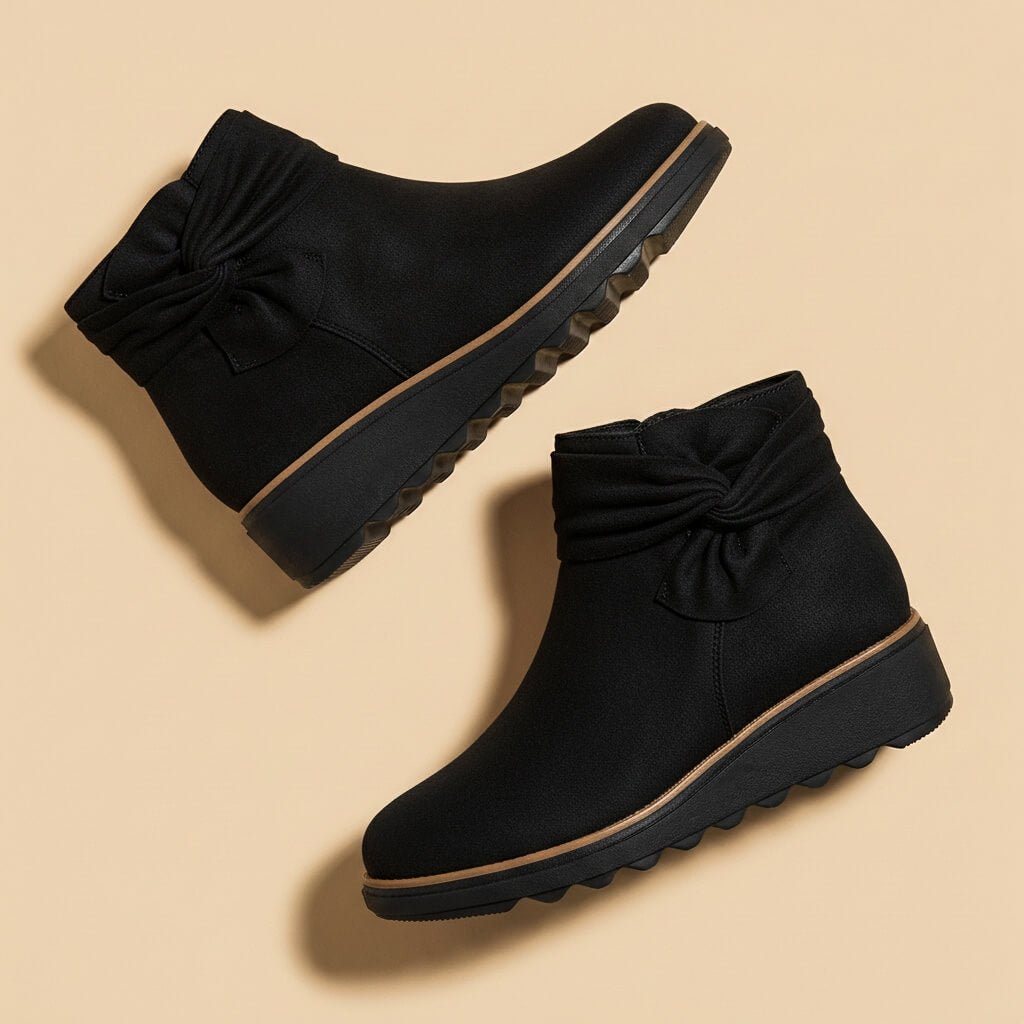 Penelope Suede Bow Boots - By Qivii