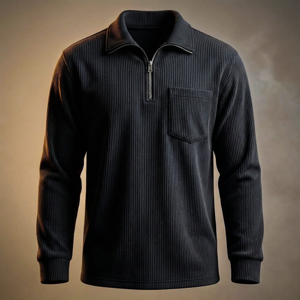 Adam Corduroy Long Sleeve Polo - By Qivii