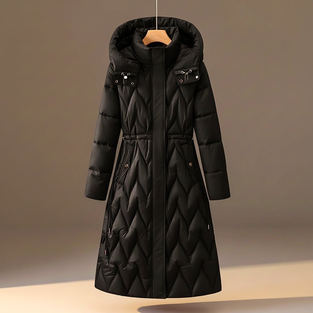 Chloe Quilted Hooded Coat - By Qivii