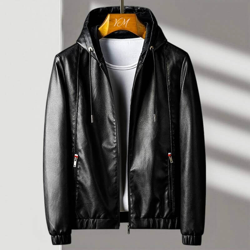 Aspen Hooded Leather Jacket - By Qivii
