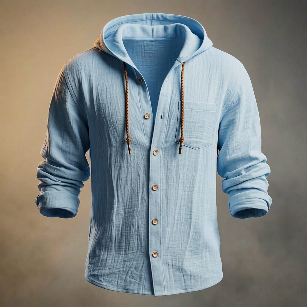 Miles Cotton Linen Hooded Jacket - By Qivii
