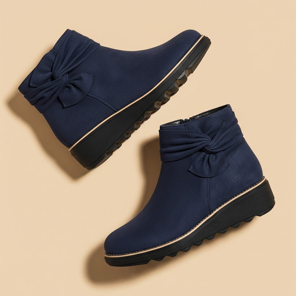 Penelope Suede Bow Boots - By Qivii