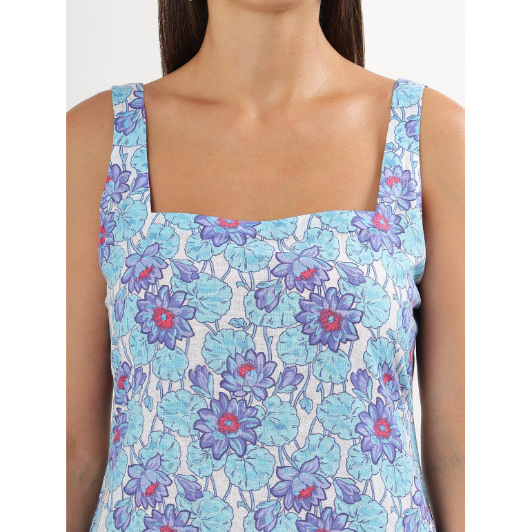 Sky Bloom Strappy Kurta Set - qivii