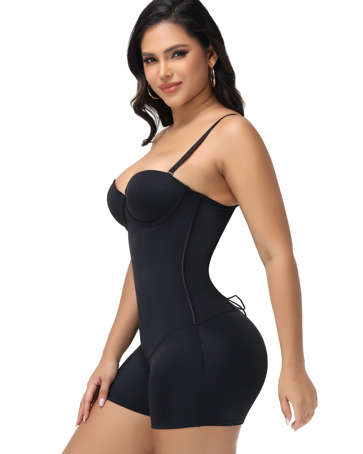 Shapshe® Built In Bra Lace Up Back Shapewear Bodysuit