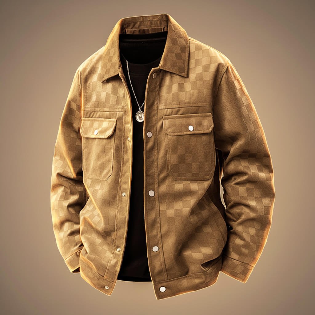 Tucker Checkered Suede Jacket - By Qivii