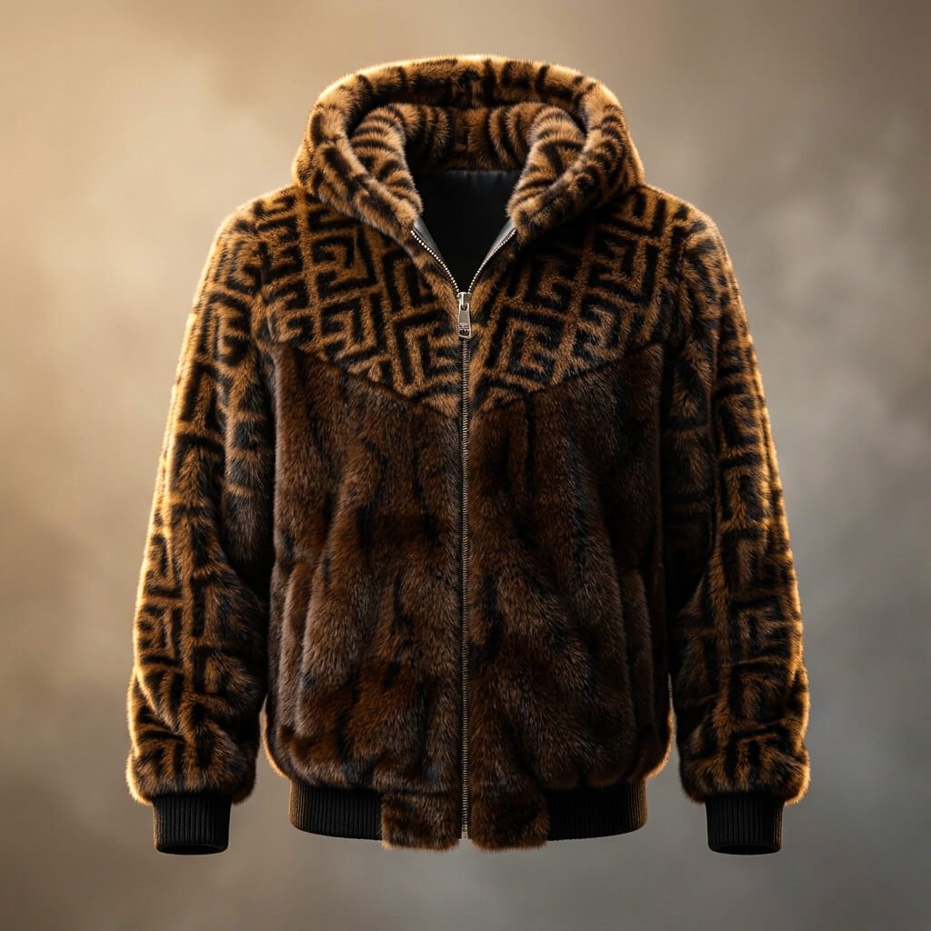 Sterling Prestige Hooded Fur Jacket - By Qivii