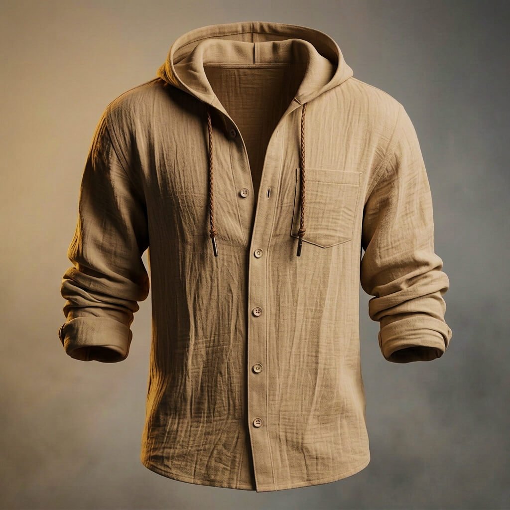 Miles Cotton Linen Hooded Jacket - By Qivii