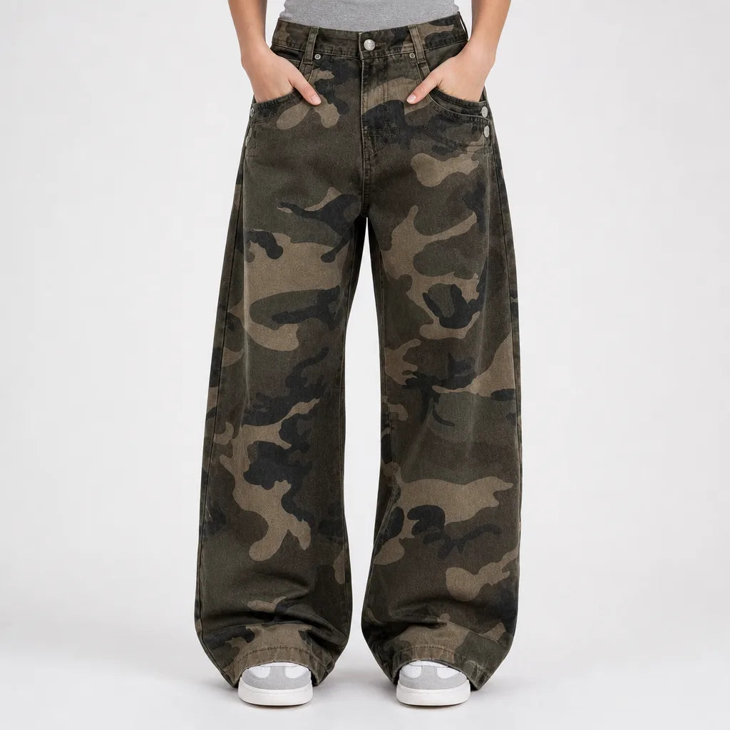 Burnett | Womens Baggy Wide Leg Camo Pants