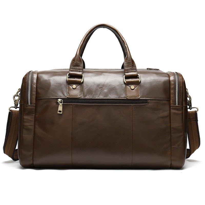 Business Casual Large Luxury Leather Travel Bag - By Qivii