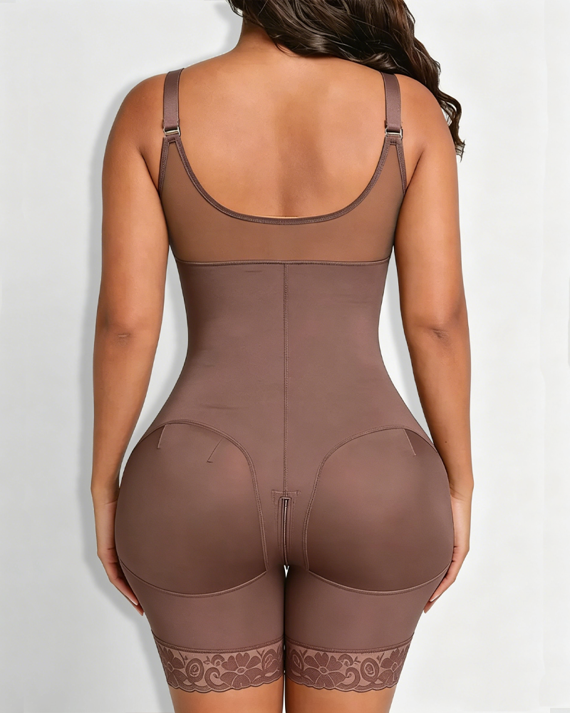 Zipper Tummy Control & Butt Lifter Shapewear Bodysuit - By Qivii