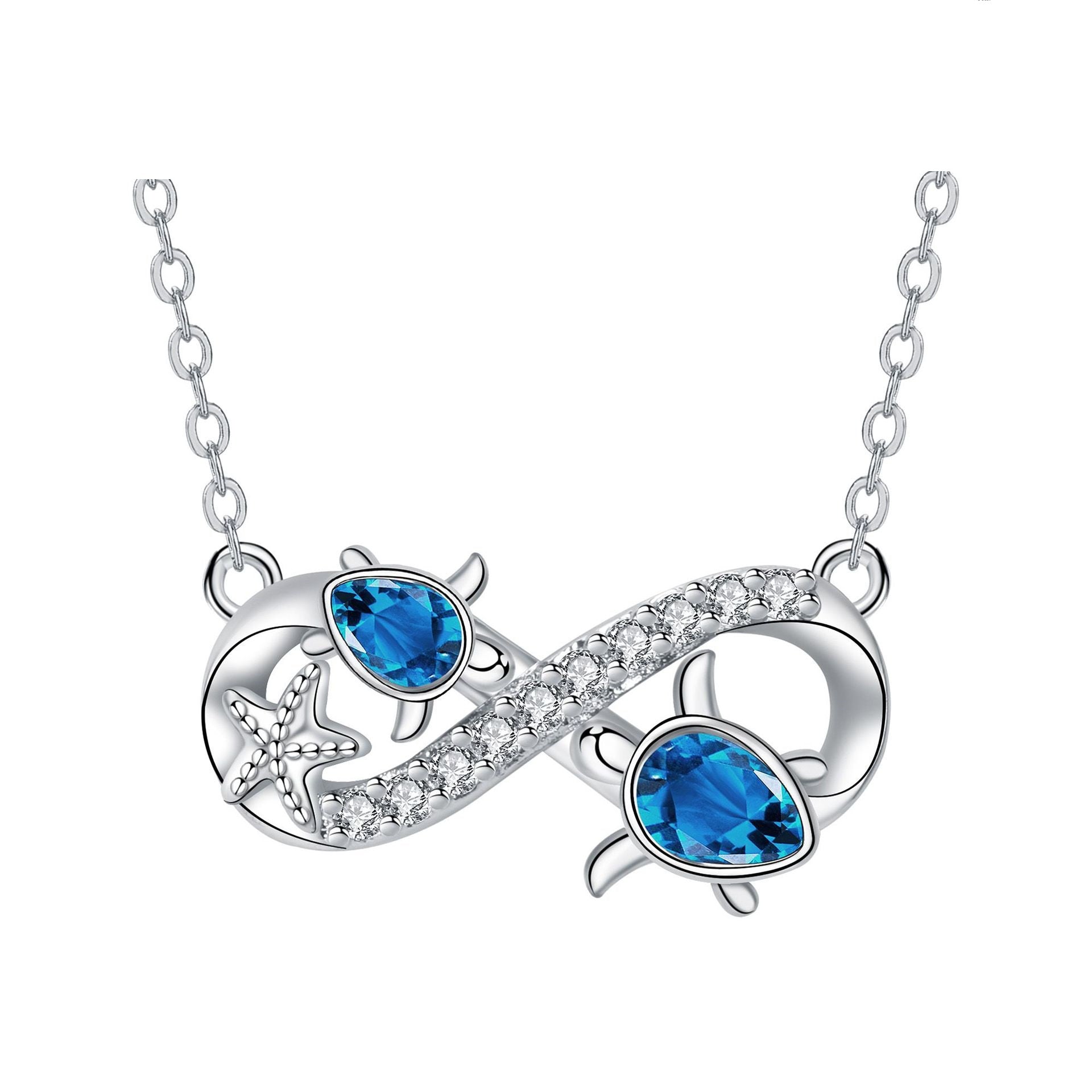 Infinite Symbol Turtle Pendant Necklace For Women