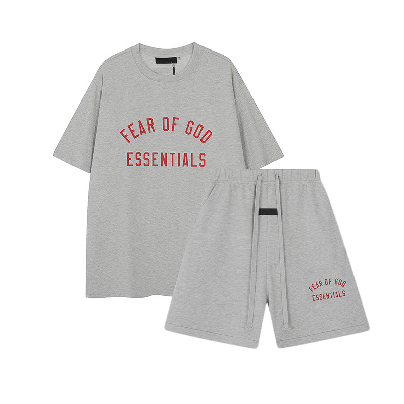 FW24 Half Arc T-Shirt / Shorts / Set - Gray - By Qivii