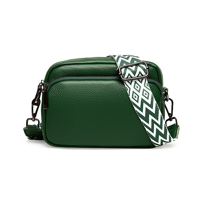 Women's Premium Minimalist Genuine Leather Solid-Color Square Bag – Versatile Multi-Functional Camera Bag