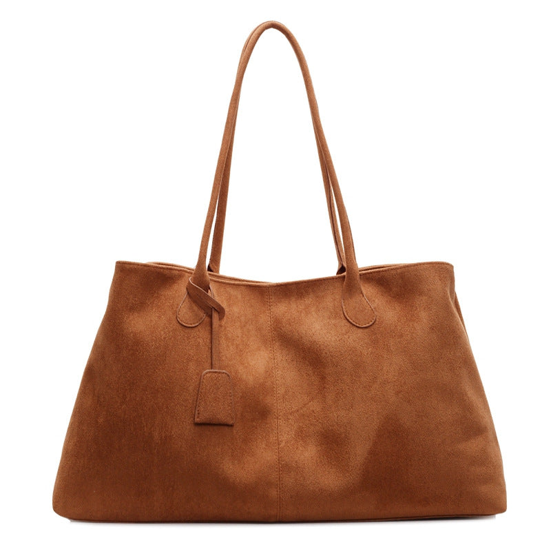 Women's Luxe Suede Minimalist Tote Bag — Spacious Carryall with Curated Everyday Elegance
