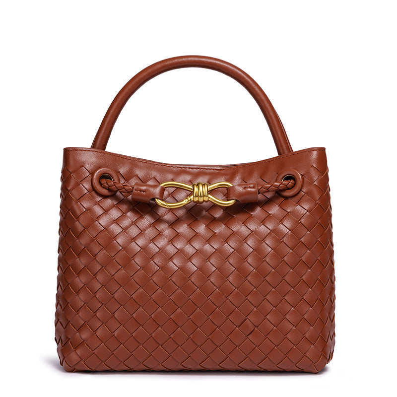 Women's Artisan Weave Tote - Expandable Crossbody with Butterfly Motif & Structured Silhouette