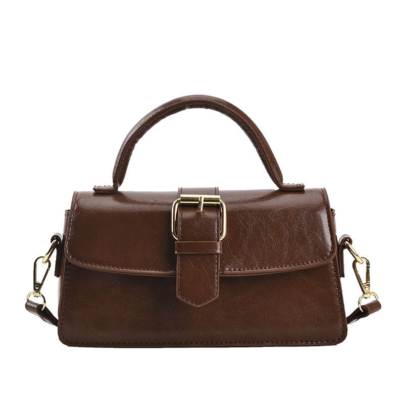 Women's Cantle Mini Satchel - Equestrian-Architectural Bag with Convertible Carry