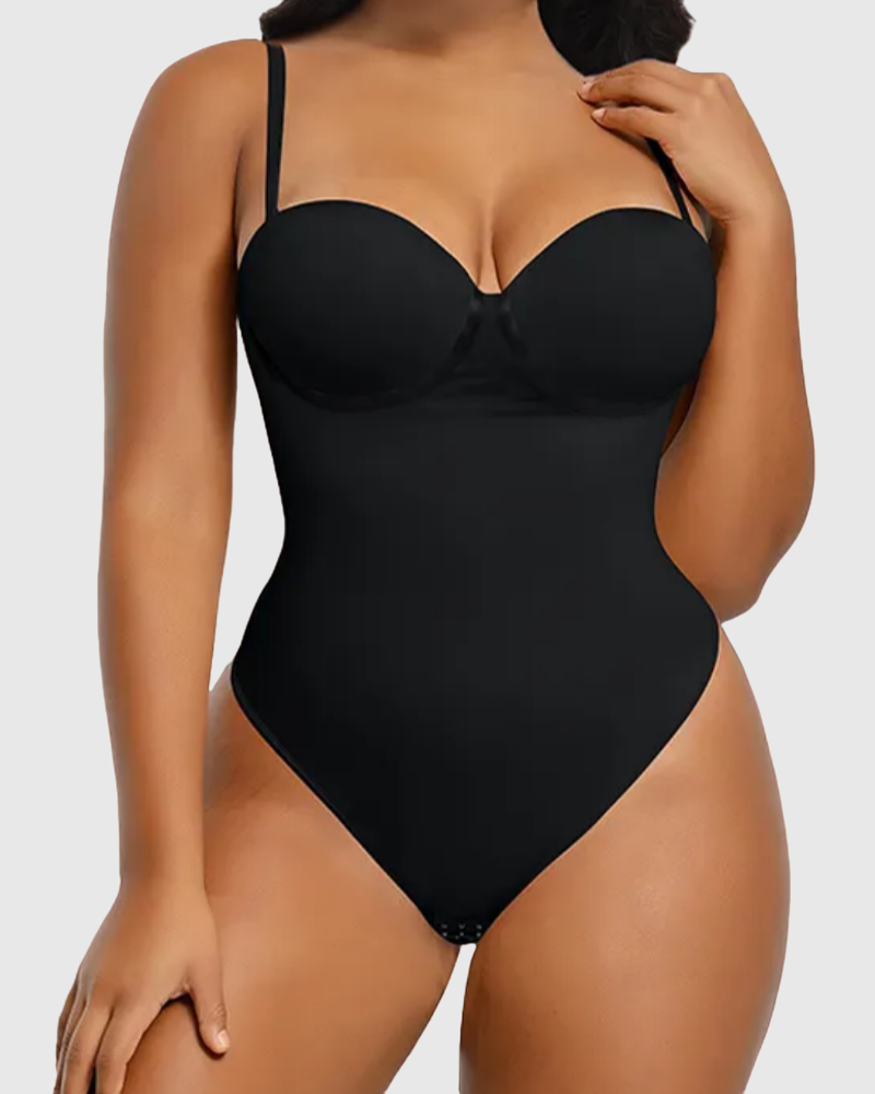 Shapshe® Sexy Back Lace-up Thong Seamless Skinny Bodysuit - By Qivii