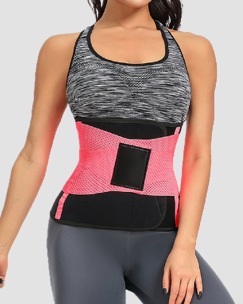 Working Out Sweat Waist Trainer Tummy Control Back Support Wrap Belt Corset - By Qivii
