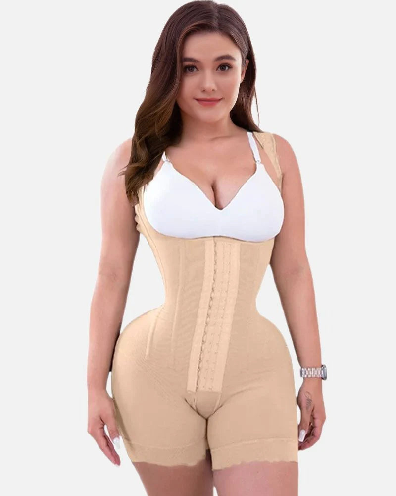 Shapshe® Firm Compression Tummy Control Shapewear Adjustable Bodysuit Hook and Eye Closure - By Qivii