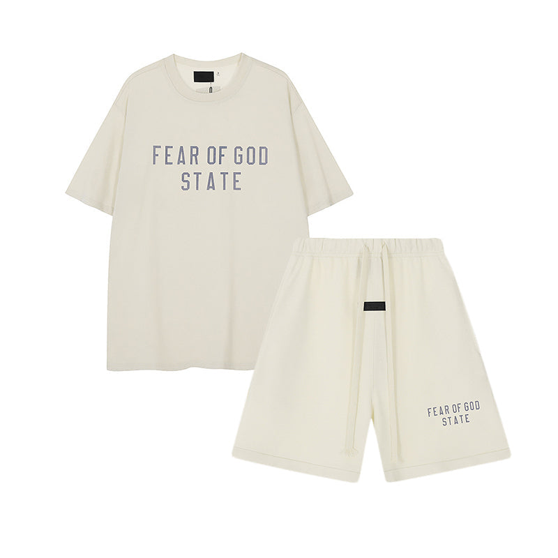 FW24 STATE T-Shirt / Shorts / Set - Milky White - By Qivii
