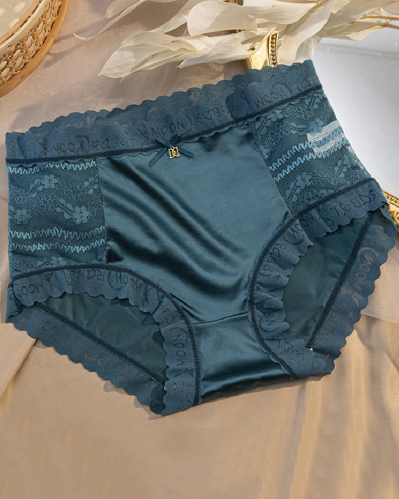 Women's Satin Seamless Ice Silk Mid-waist Briefs Cotton Crotch Butt-Lift Panties - By Qivii