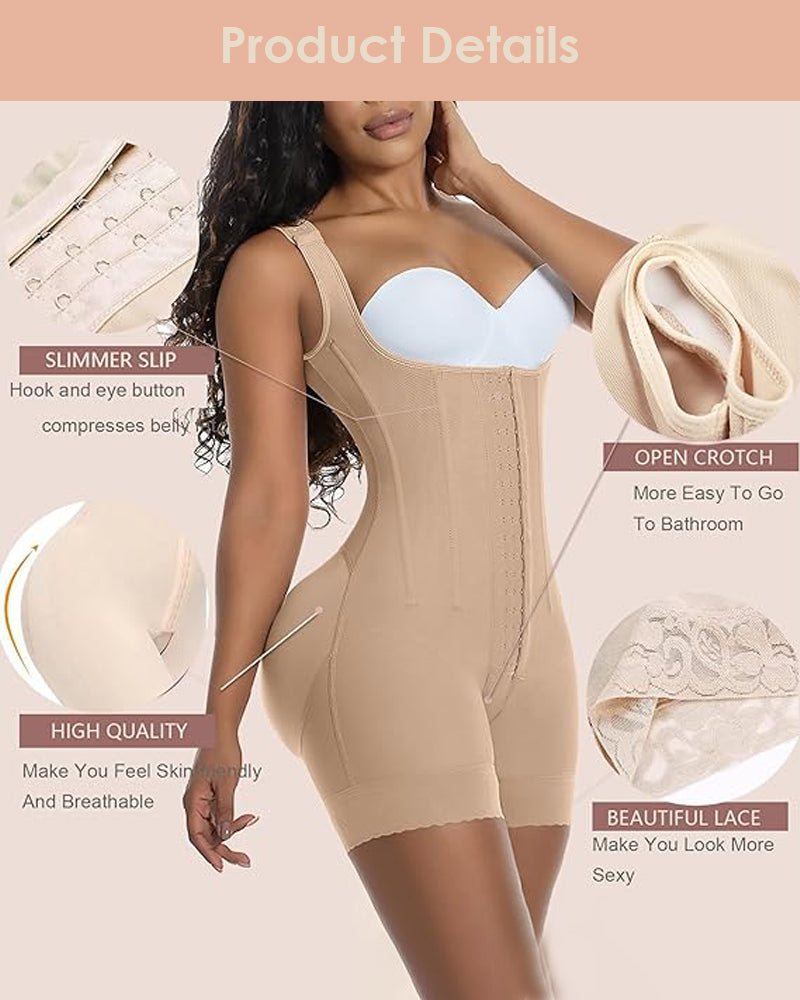 Shapshe® High Compression Open Bust Shapewear With Hook Shaper Slimming Bodysuit Tummy Control Fajas