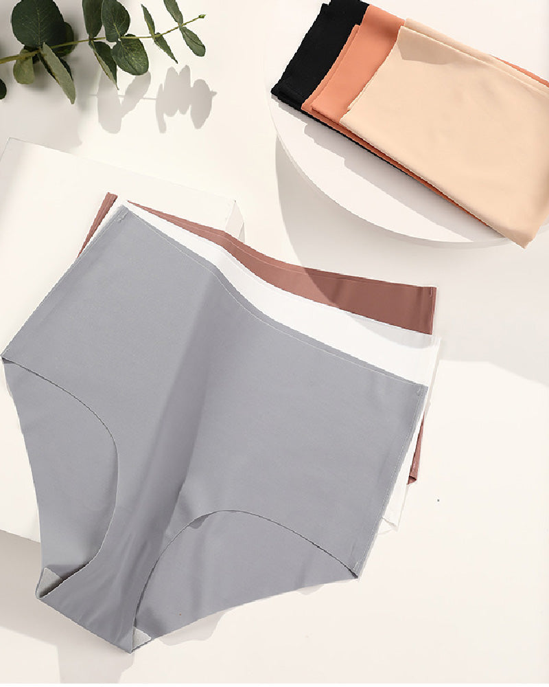 Women's Seamless Ice Silk Breathable Comfortable Triangle Mid-waist Panties - By Qivii