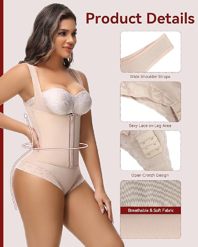 Shapshe® Fajas Colombianas Tummy Control Waist Trainer Open Bust Girdle Shapewear - By Qivii